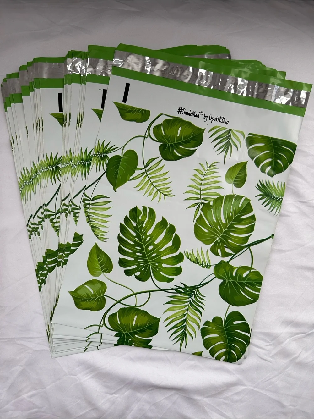 Tropical Palm Monstera Leaf Poly Mailers 10x13 Shipping Envelopes 25 Pack